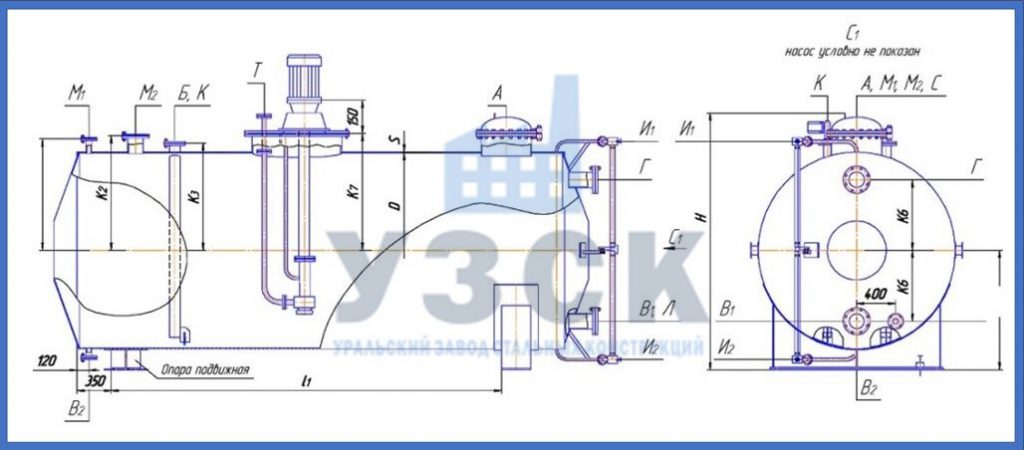 Чертеж емкости ГКК в Таганроге